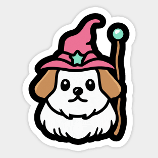 Maltese Dog Wizard Dog Owner Retro Funny Dog Sticker